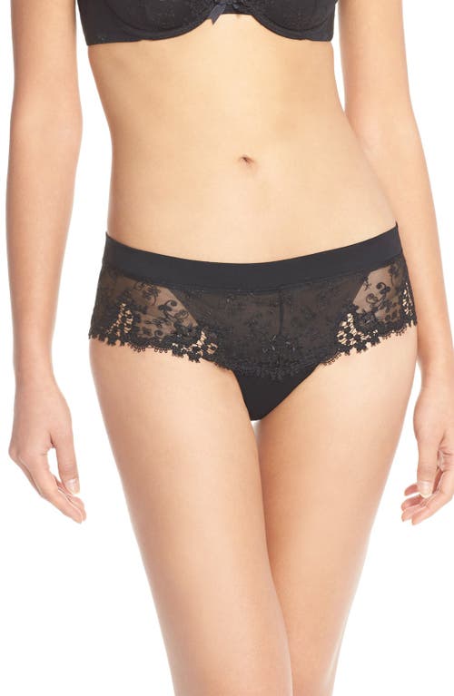 Shop Simone Perele Wish Embroidered Boyshorts In Black