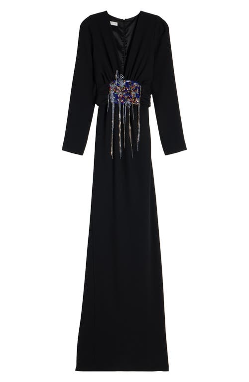 DRIES VAN NOTEN DRIES VAN NOTEN DOFILIA EMBELLISHED LONG SLEEVE GOWN