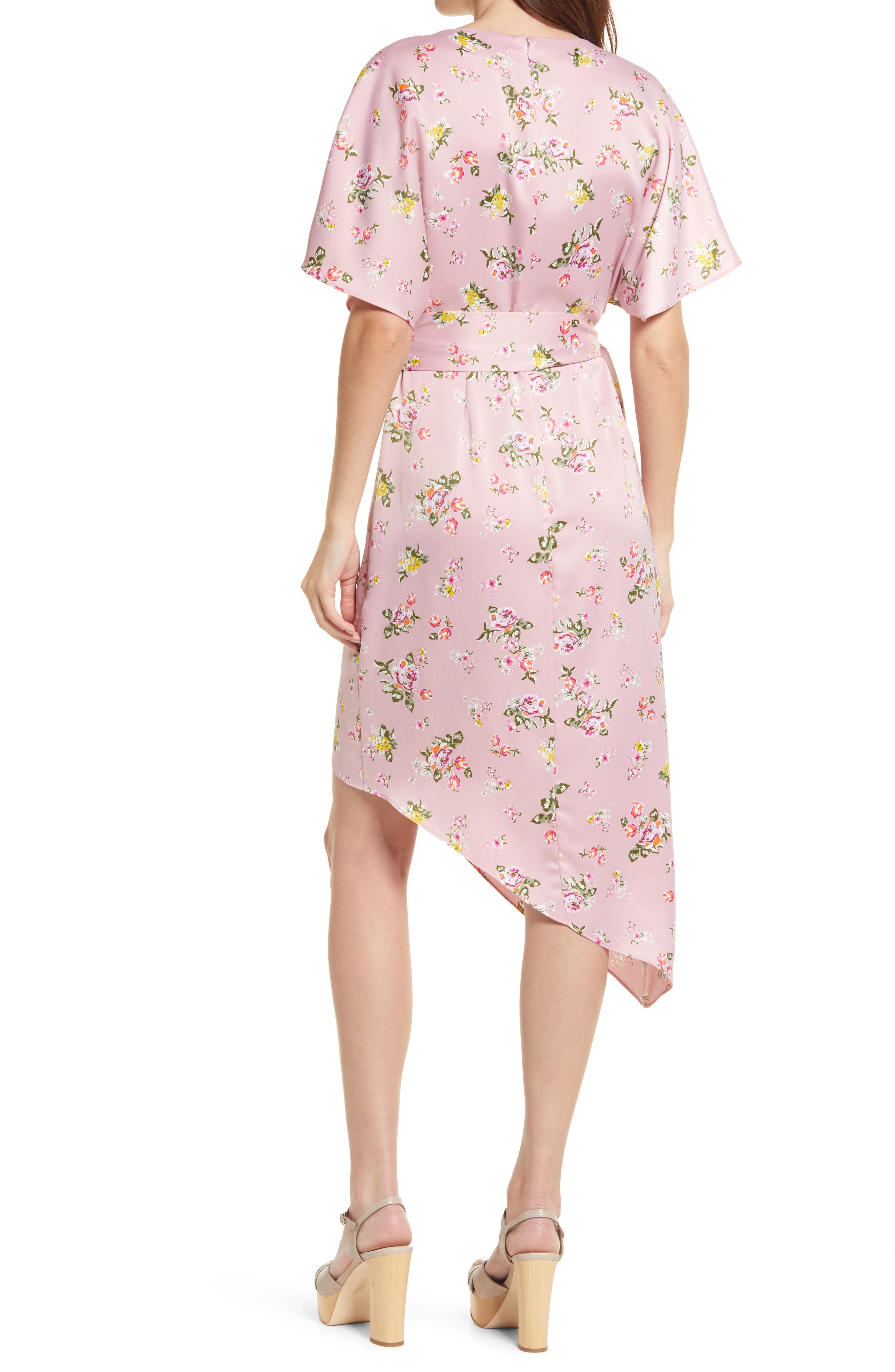 charles henry floral wrap dress