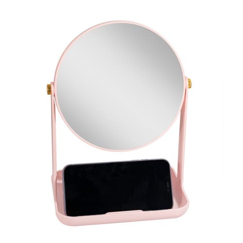 Shop Zadro Back-to-school Makeup Mirror With Accessory Tray & Phone Holder In Rose Quartz