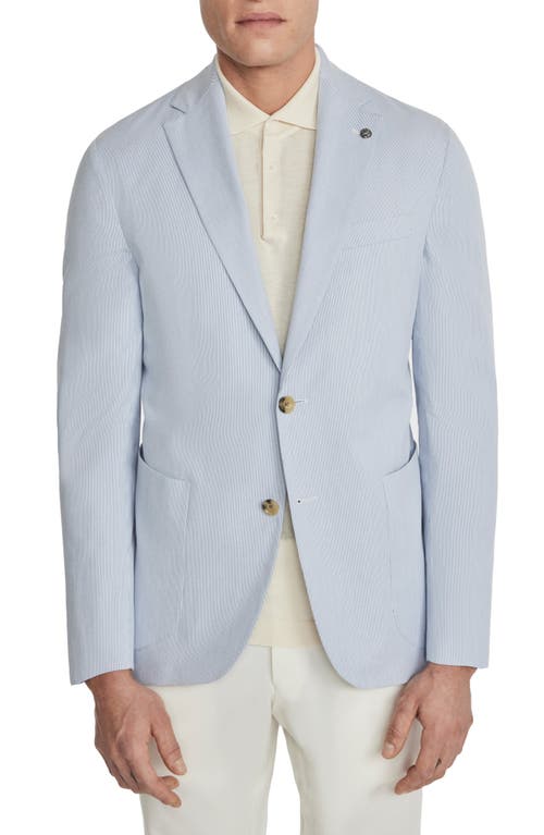 Irving Pin Feather Stripe Stretch Cotton Sport Coat in Blue