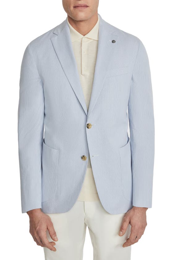 Jack Victor Irving Pin Feather Stripe Stretch Cotton Sport Coat In Blue