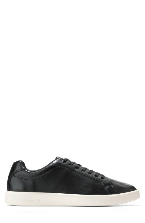 Cole Haan Leather Cap Toe Low-top Sneakers In Black/ivory