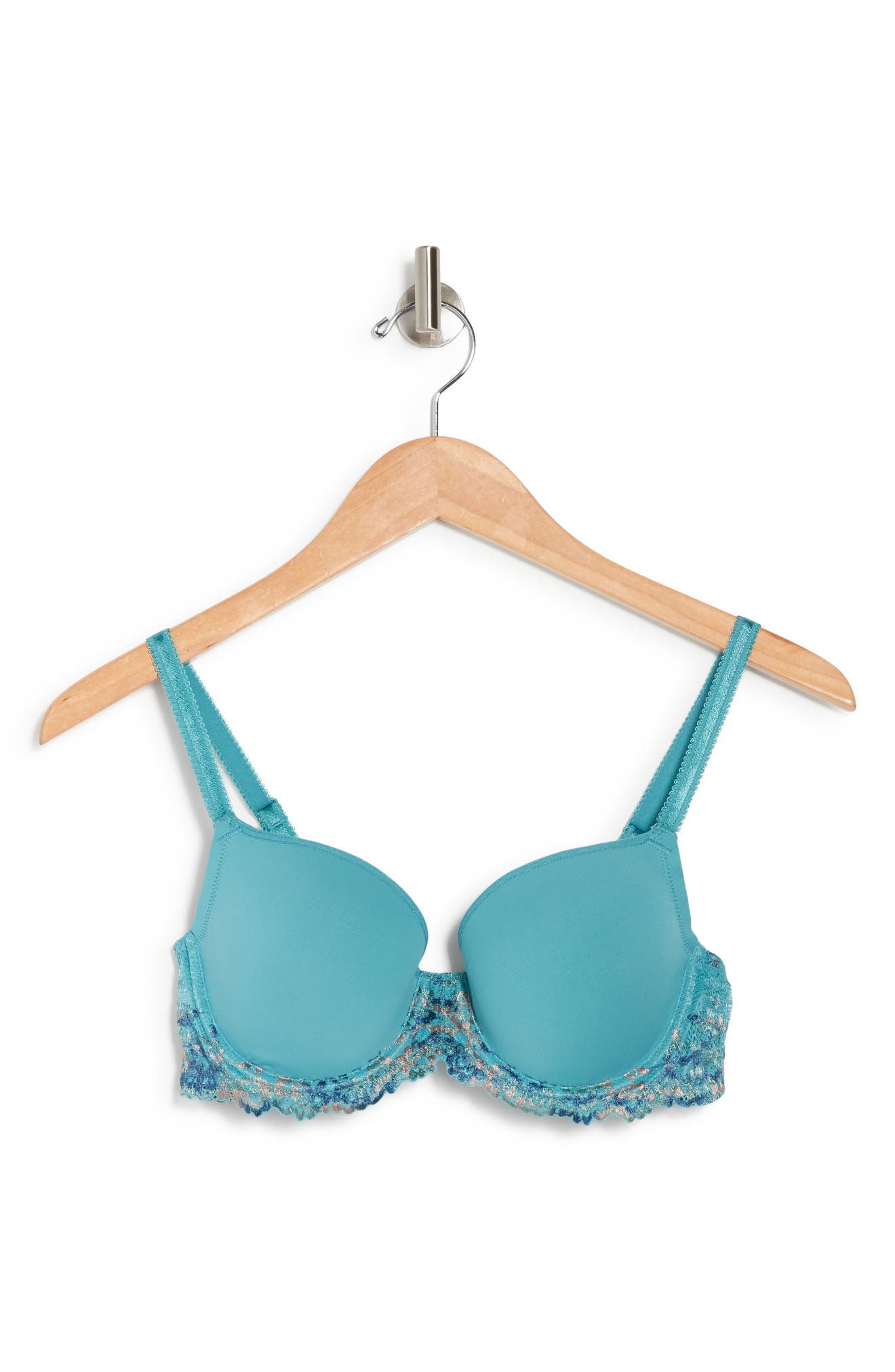 Wacoal Embrace Lace Underwire Molded Cup Bra In Bristol Blue Multi