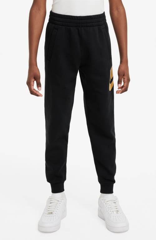 Shop Nike Kids' Sportswear Club Fleece Joggers In Black/metallic Gold