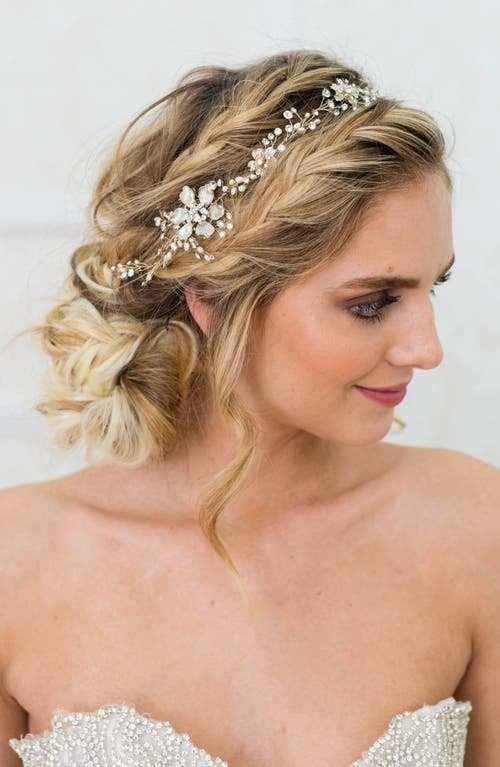 Brides & Hairpins Atiena Embellished Floral Motif Halo & Sash in 14 K Gold at Nordstrom