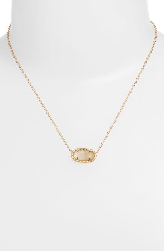 Shop Kendra Scott Elisa Ridge Frame Pendant Necklace In Gold/ Golden Abalone