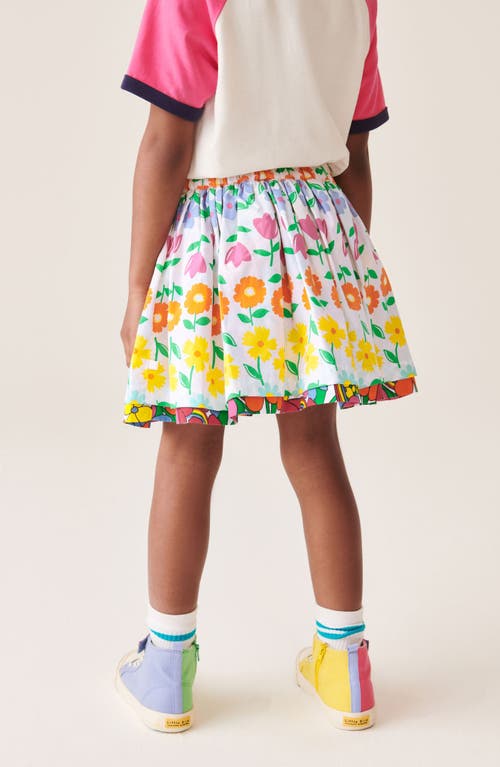 Shop Little Bird Kids' Floral Reversible Cotton Skirt In Pink