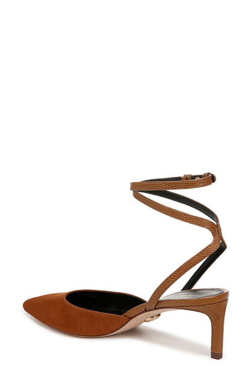 Shop Veronica Beard Colette Ankle Strap Pointed Toe Pump In Caramel