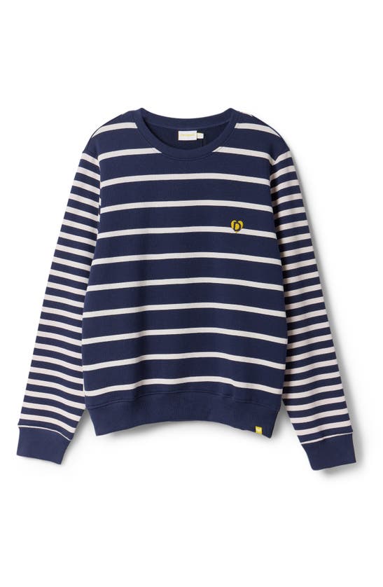 Shop Desigual Marlon Stripe Cotton Sweatshirt In Blue