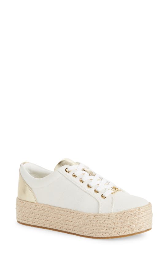michael michael kors libby cotton canvas platform sneaker