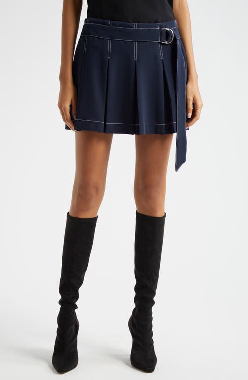 Cinq À Sept Ciela Tie Belt Skort In Navy/ Ivory