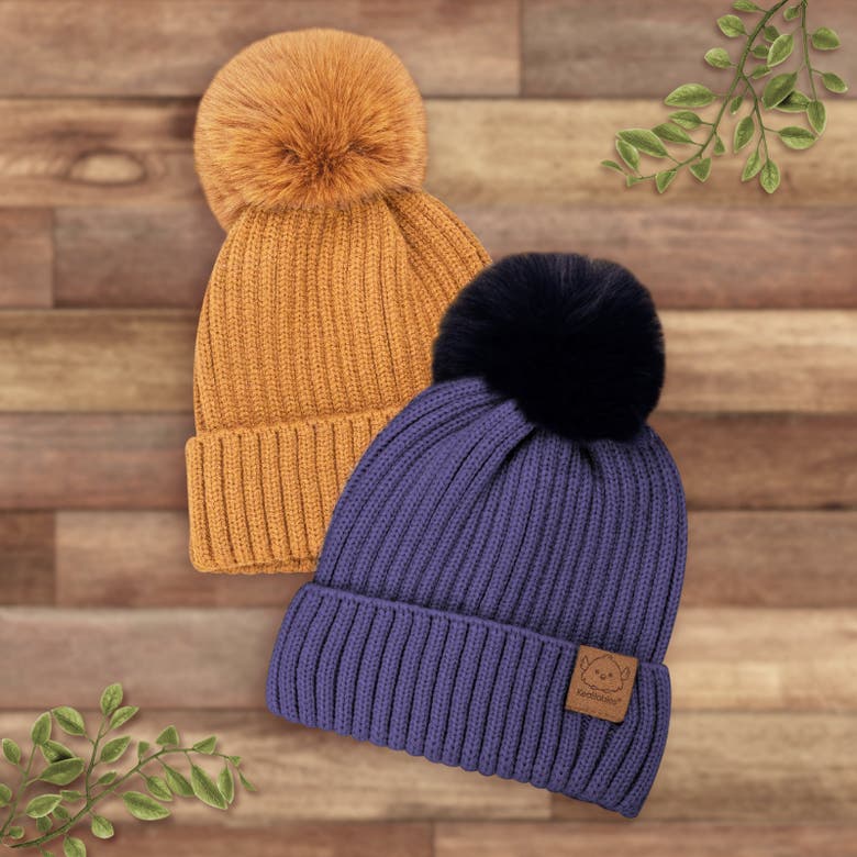 Keababies 2-pack Pom Knitted Beanie In Blast