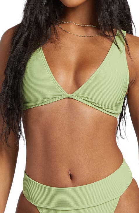 Billabong Strappy Longline Bikini Top in Green