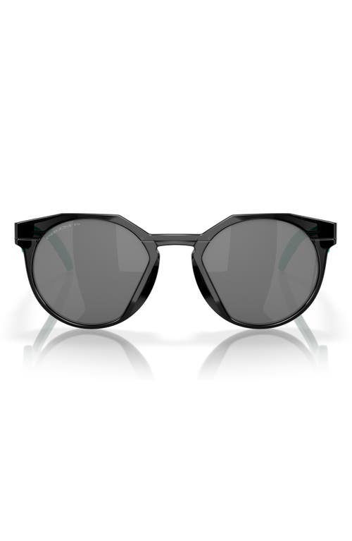 Oakley HSTN 52mm Prizm Gradient Polarized Round Sunglasses in Shiny Black at Nordstrom