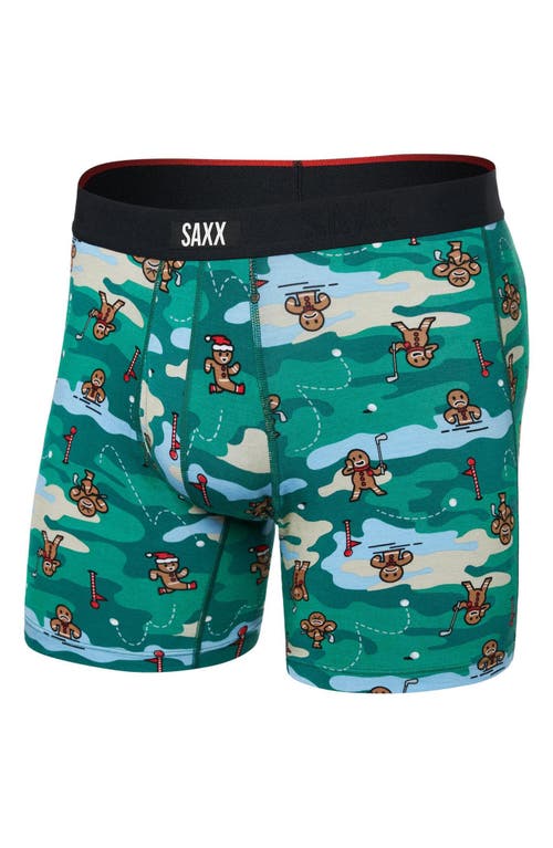 Shop Saxx Vibe Xtra Super Soft Boxer Briefs In Holiday Par-tee-green