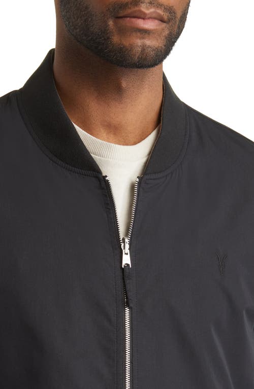 Shop Allsaints Bassett Reversible Bomber Jacket In Black/ash Khaki Brown