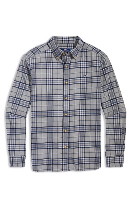 Shop Vineyard Vines Plaid Whale Flannel Button-down Shirt In Ultimate Gray Plaid