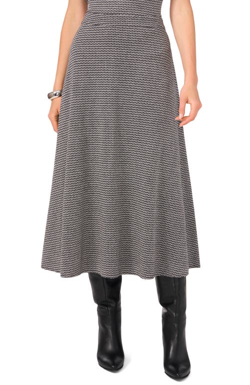 Shop Vince Camuto Zigzag Stripe Midi Skirt In Rich Black