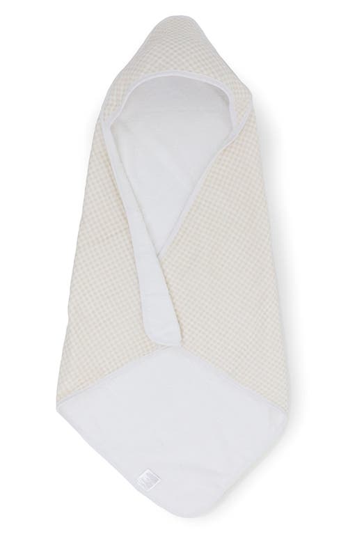 Shop Little Unicorn Cotton Muslin & Terry Hooded Infant Towel In Tan Gingham