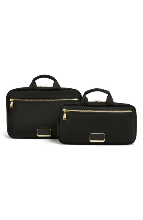 Shop Tumi Small Madeline Nylon Cosmetics Bag In Black/gold