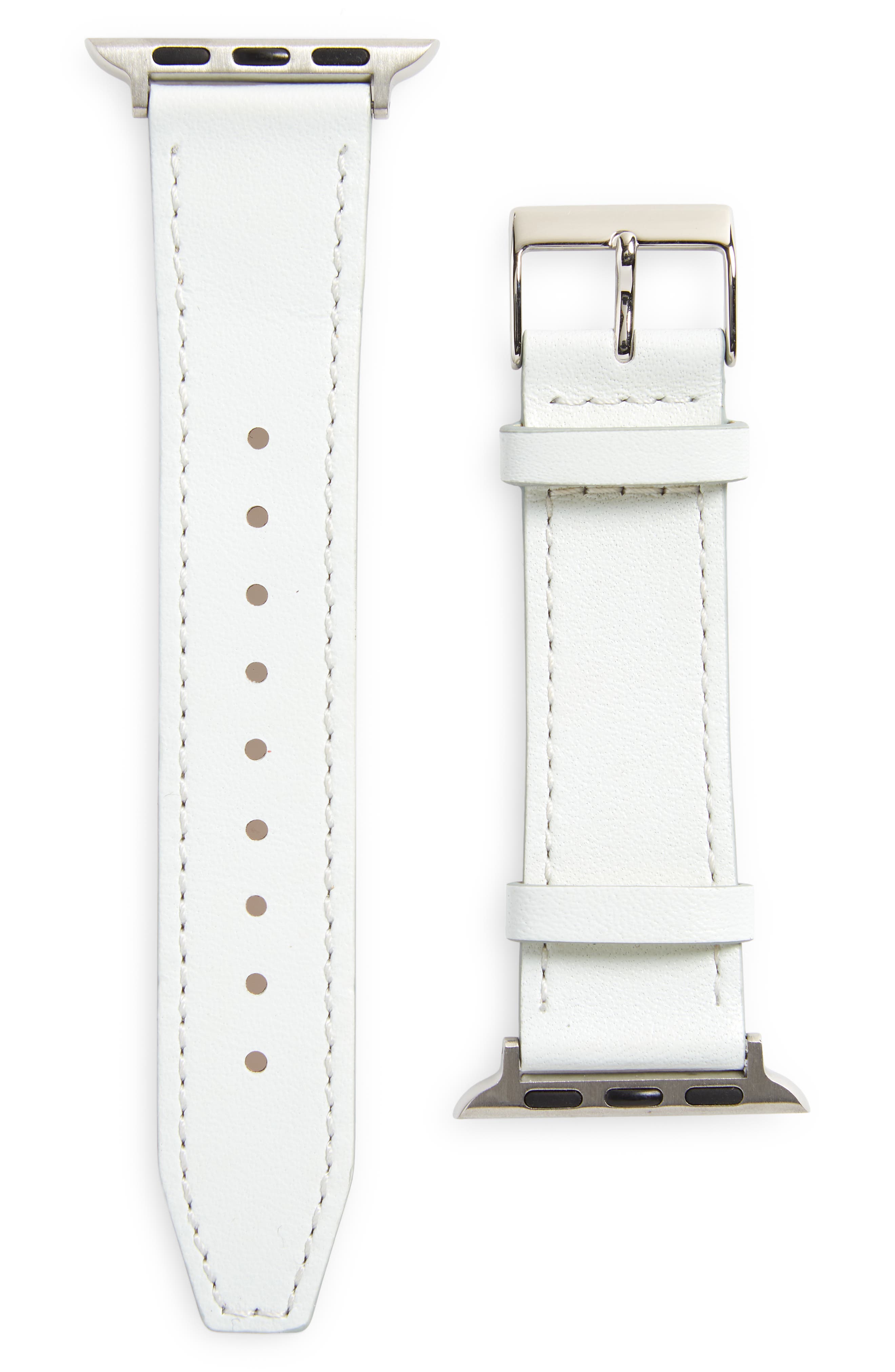 Rebecca Minkoff 20mm Smooth Leather Watch Strap in Blue at Nordstrom