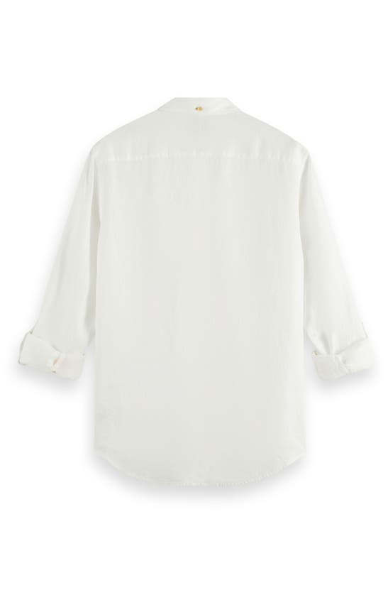 Shop Scotch & Soda Linen Button-up Shirt In White