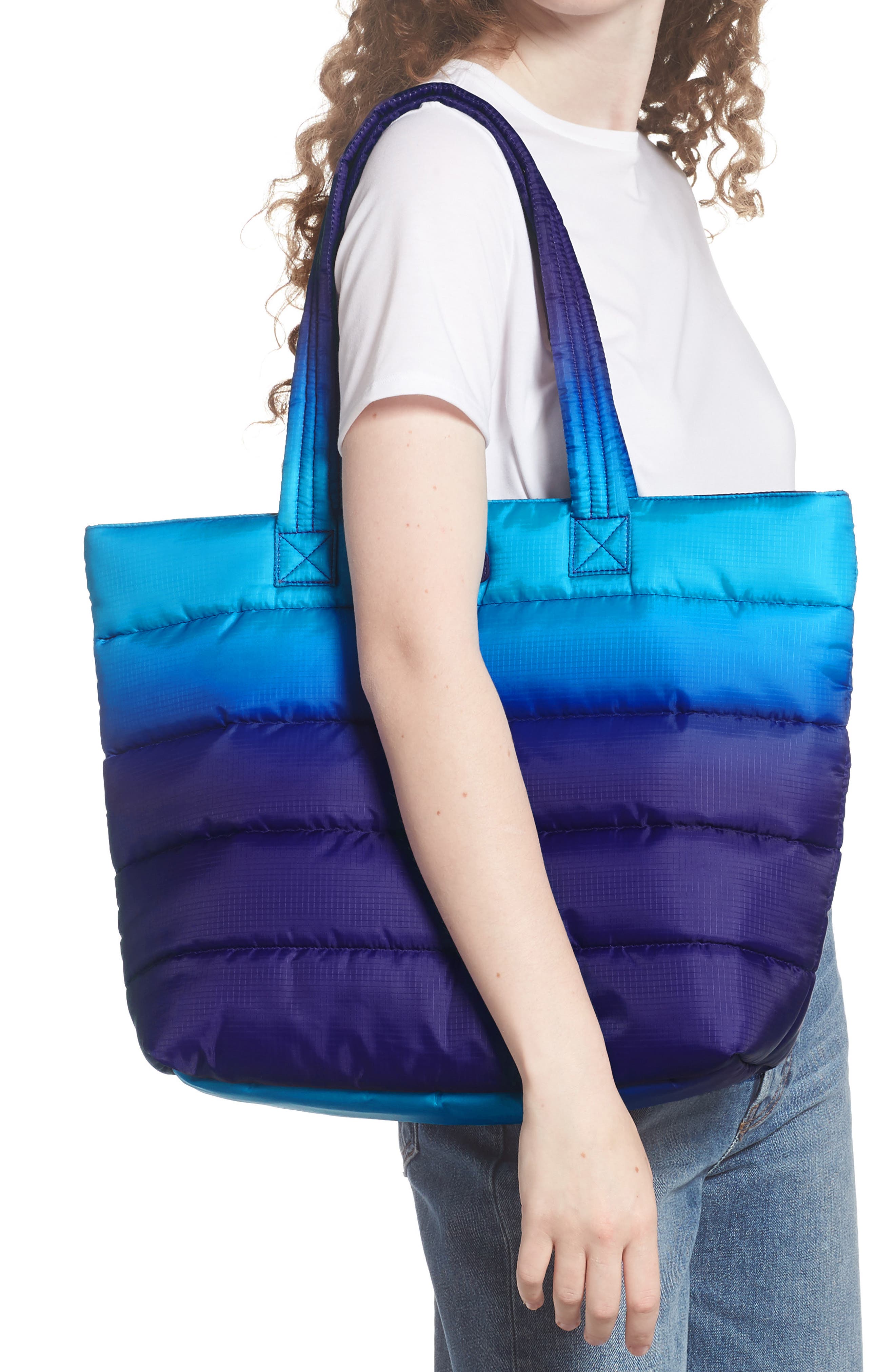 krystal puffer tote