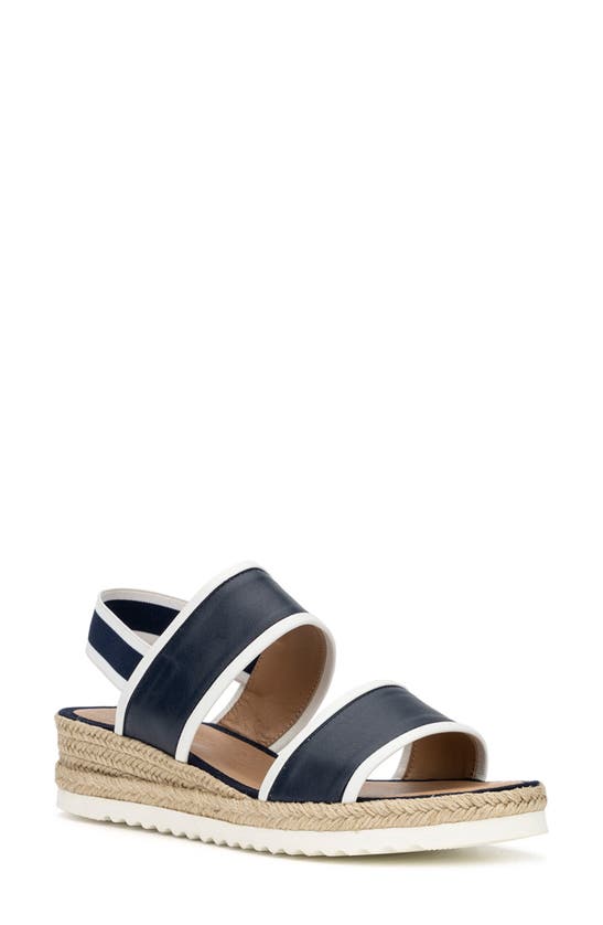 Aquatalia Alaina Slingback Espadrille Wedge Sandal In Marine