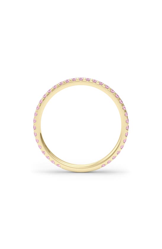 Shop Hautecarat Petite Fancy Pink Lab Created Diamond Eternity Ring In 18k Yellow Gold