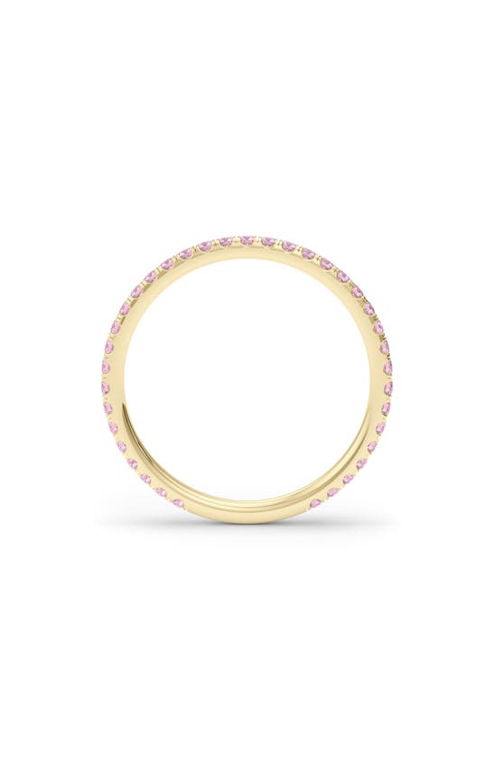 Hautecarat Petite Fancy Pink Lab Created Diamond Eternity Ring In 18k Yellow Gold