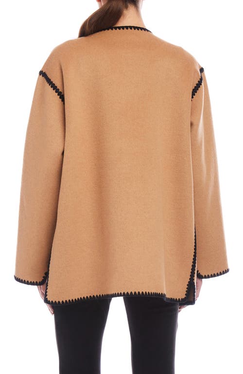 Fifteen Twenty Nico Stitch Detail Wool Blend Jacket In Camel