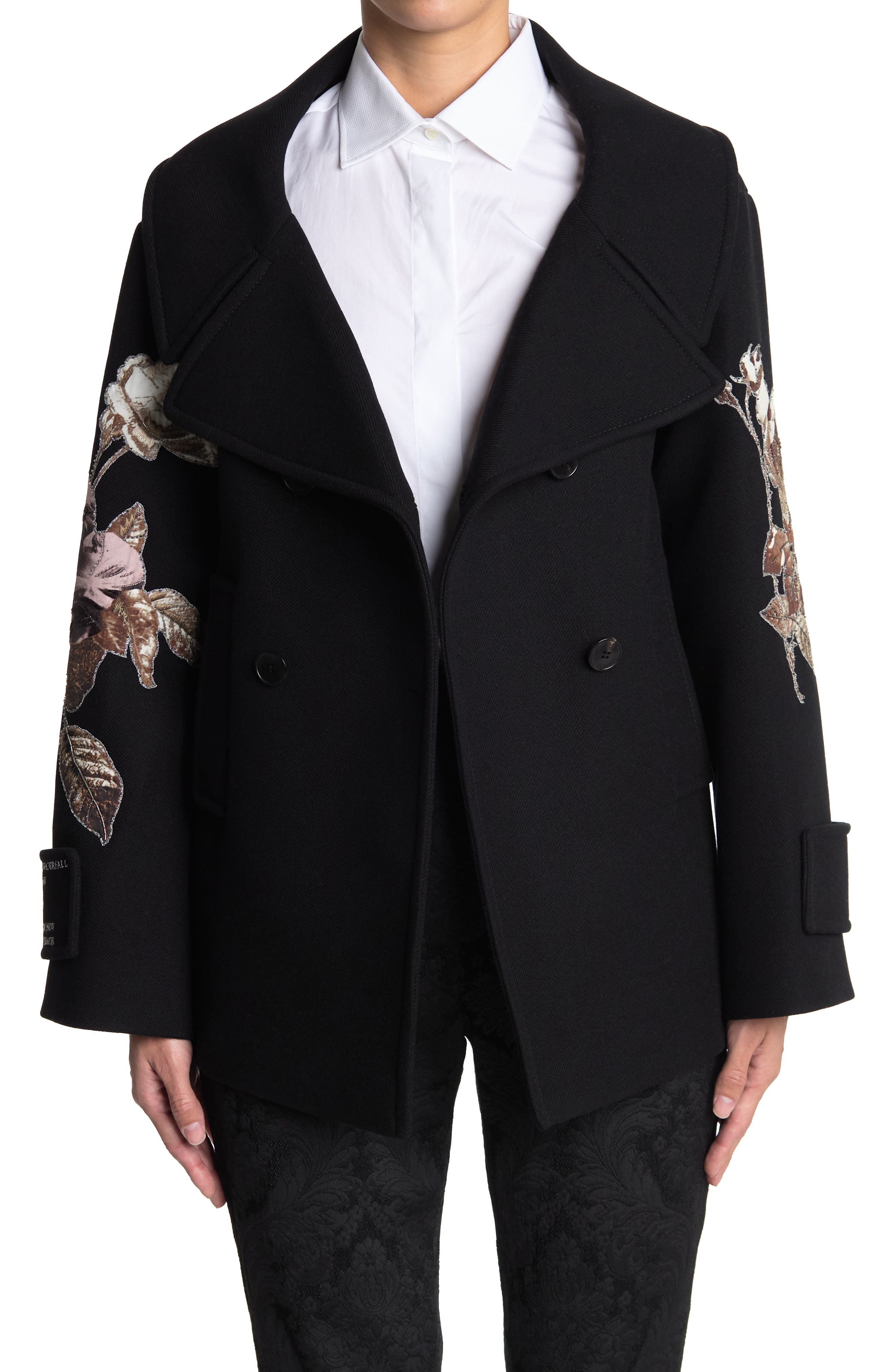 floral wool coat