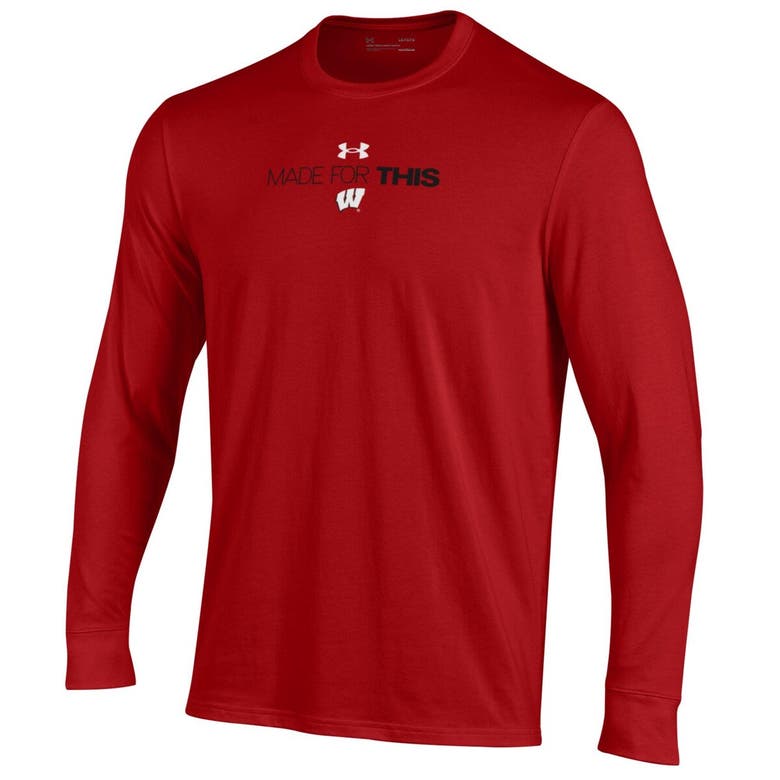 Shop Under Armour Unisex   Red Wisconsin Badgers 2024 On-court Bench Unity Performance Long Sleeve T-shirt