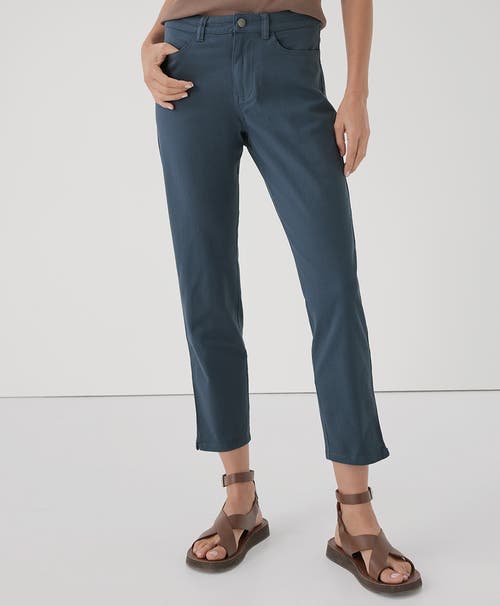 Shop Pact Organic Stretch Twill Denim Slim Straight Pant In Slate Blue