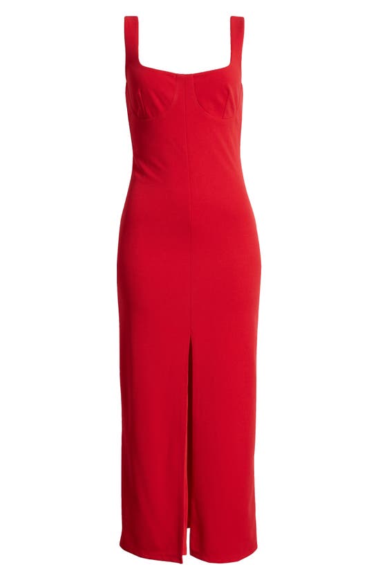 Shop Wayf The Bravado Slit Front Maxi Dress In Red