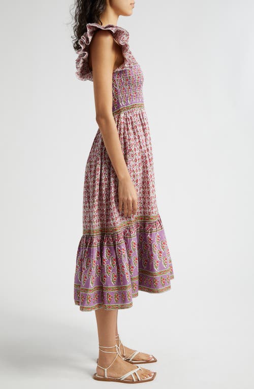 Shop Mille Olympia Smocked Midi Dress In Heirloom