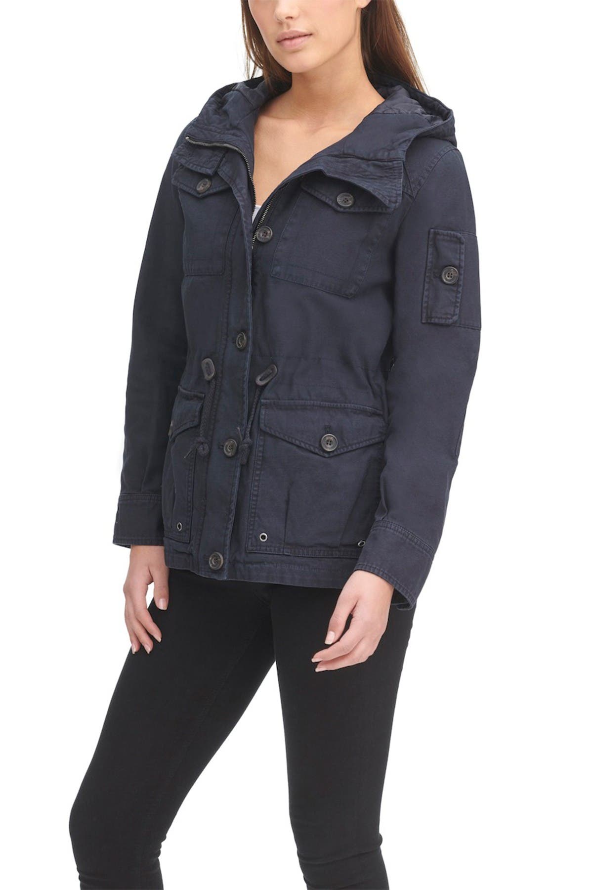 levi's hooded military jacket womens