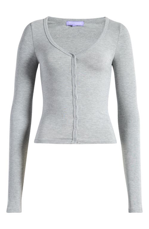 Shop Florence By Mills Softie Rib Baby Snap Cardigan In Heather Grey