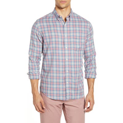 Faherty Everyday Check Print Button-Up Shirt, Red