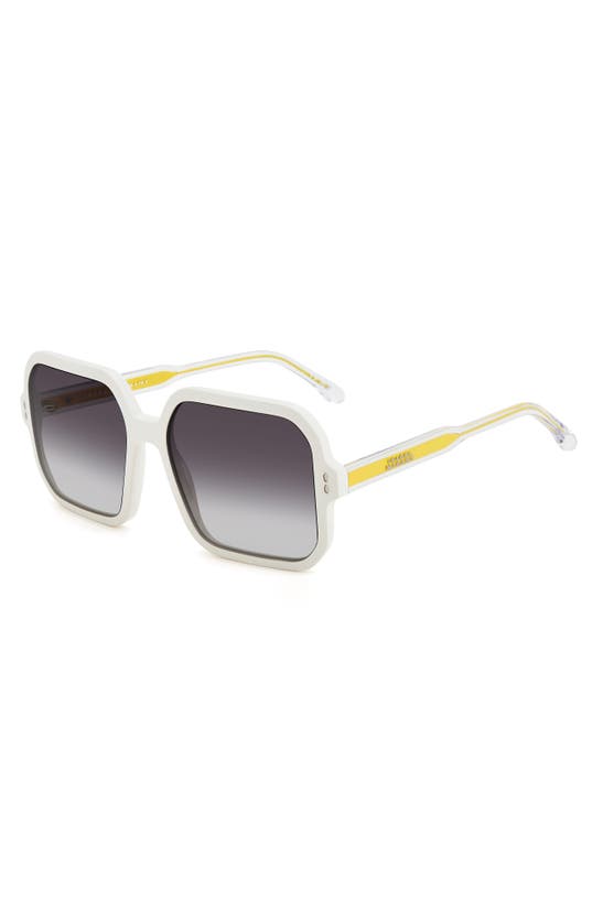 Shop Isabel Marant 57mm Gradient Square Sunglasses In Ivory/ Grey Shaded