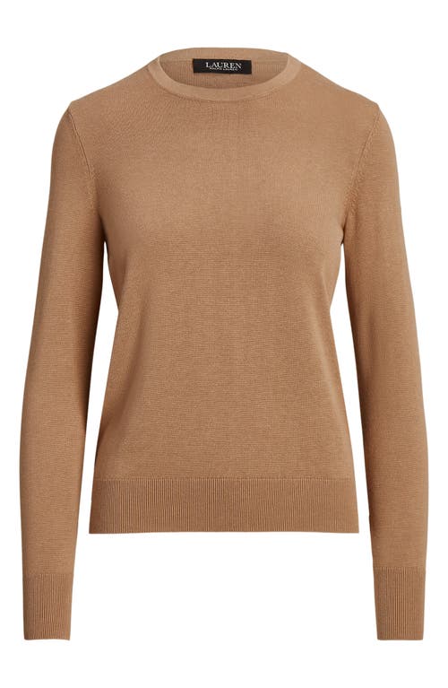 Shop Ralph Lauren Lauren Cotton Blend Sweater In Classic Camel