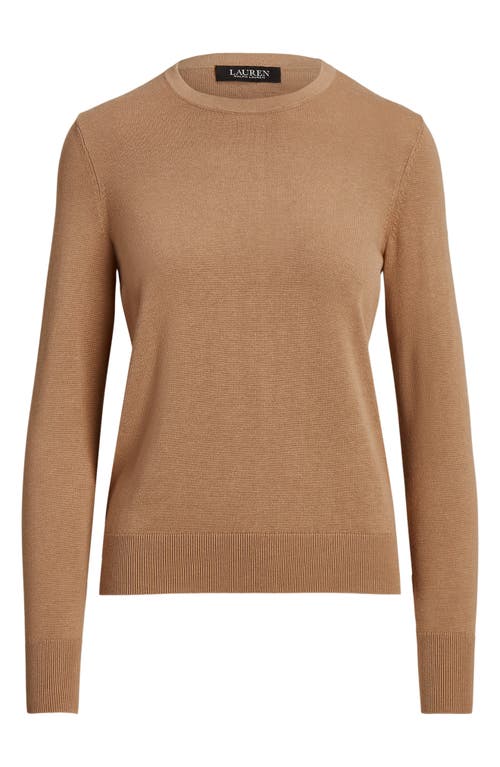 Shop Lauren Ralph Lauren Cotton Blend Sweater In Classic Camel