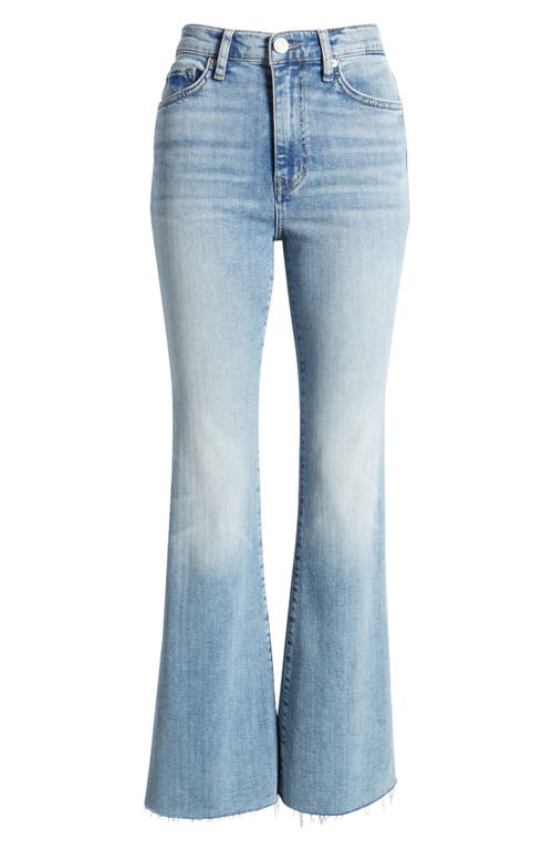 Shop Frame Le Easy Flare Raw Hem Jeans In Whimsy