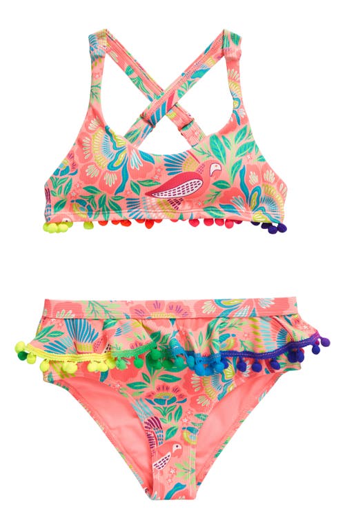 Beach Lingo Kids' Pom Two-Piece Swimsuit Punch at Nordstrom,