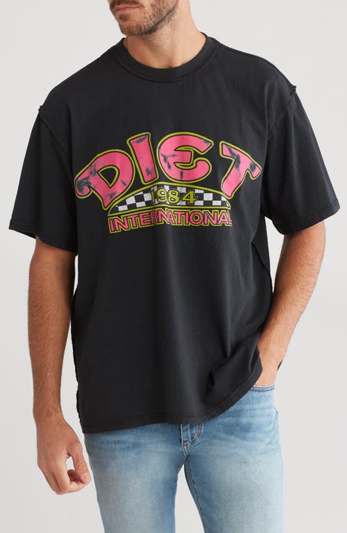 Diet Intl Cotton Graphic T-Shirt in Vintage Black