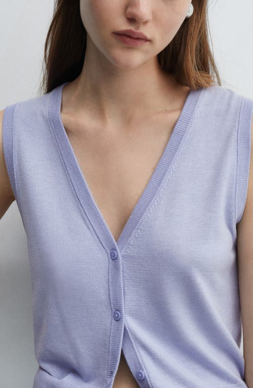 Mango Lightweight Sweater Vest In Blue