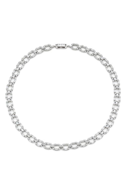 Nadri Gwen Cubic Zirconia Collar Necklace in Rhodium at Nordstrom