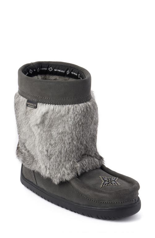 Waterproof Boot with Faux Fur Trim in Charcoal