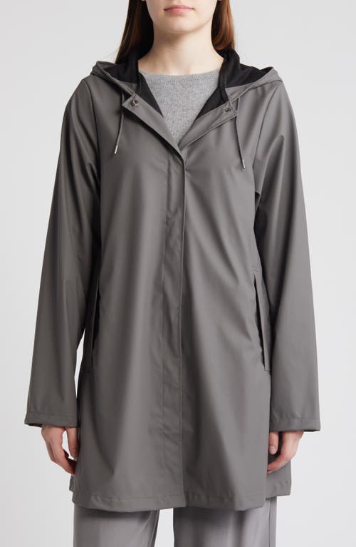 Shop Rains Waterproof A-line Rain Jacket In Grey